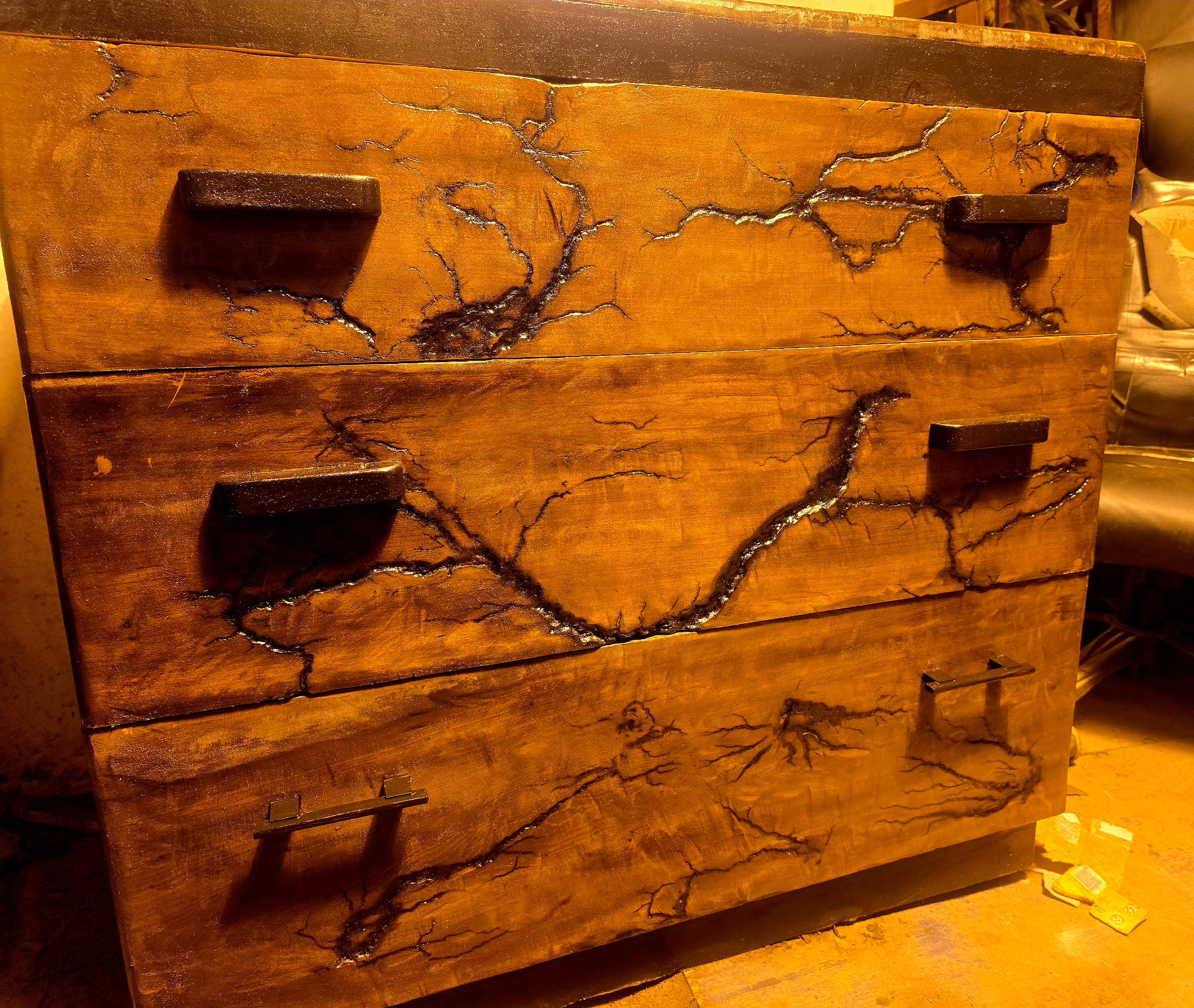 Fractal burnt dresser