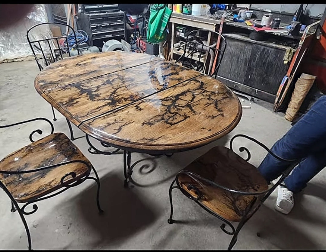 Oak Fractal burnt Table